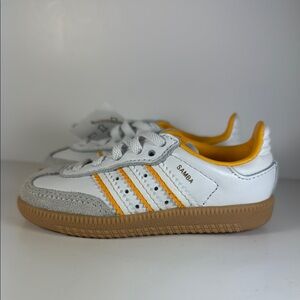 Adidas Samba OG Crystal White Crew Yellow Size 5K Toddler Baby Sneakers Shoes